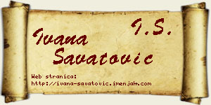 Ivana Savatović vizit kartica